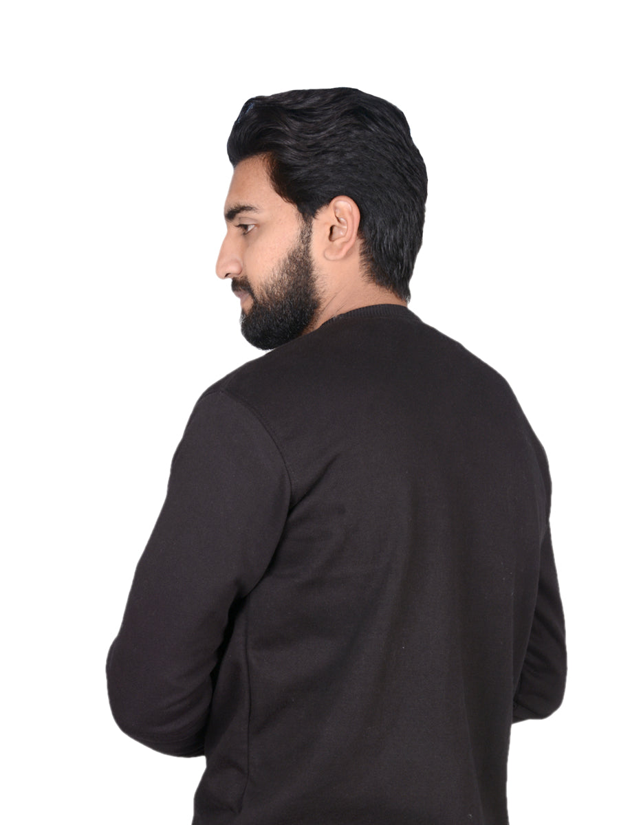 "Classic Black Embroidered Sweatshirt"